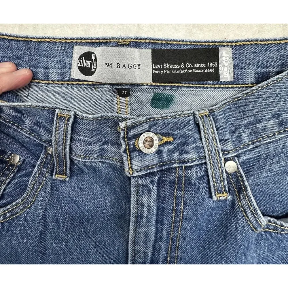 Levi's Silver Tab 94 Baggy Jeans Relaxed Fit Denim Pants Mens Size 27x31